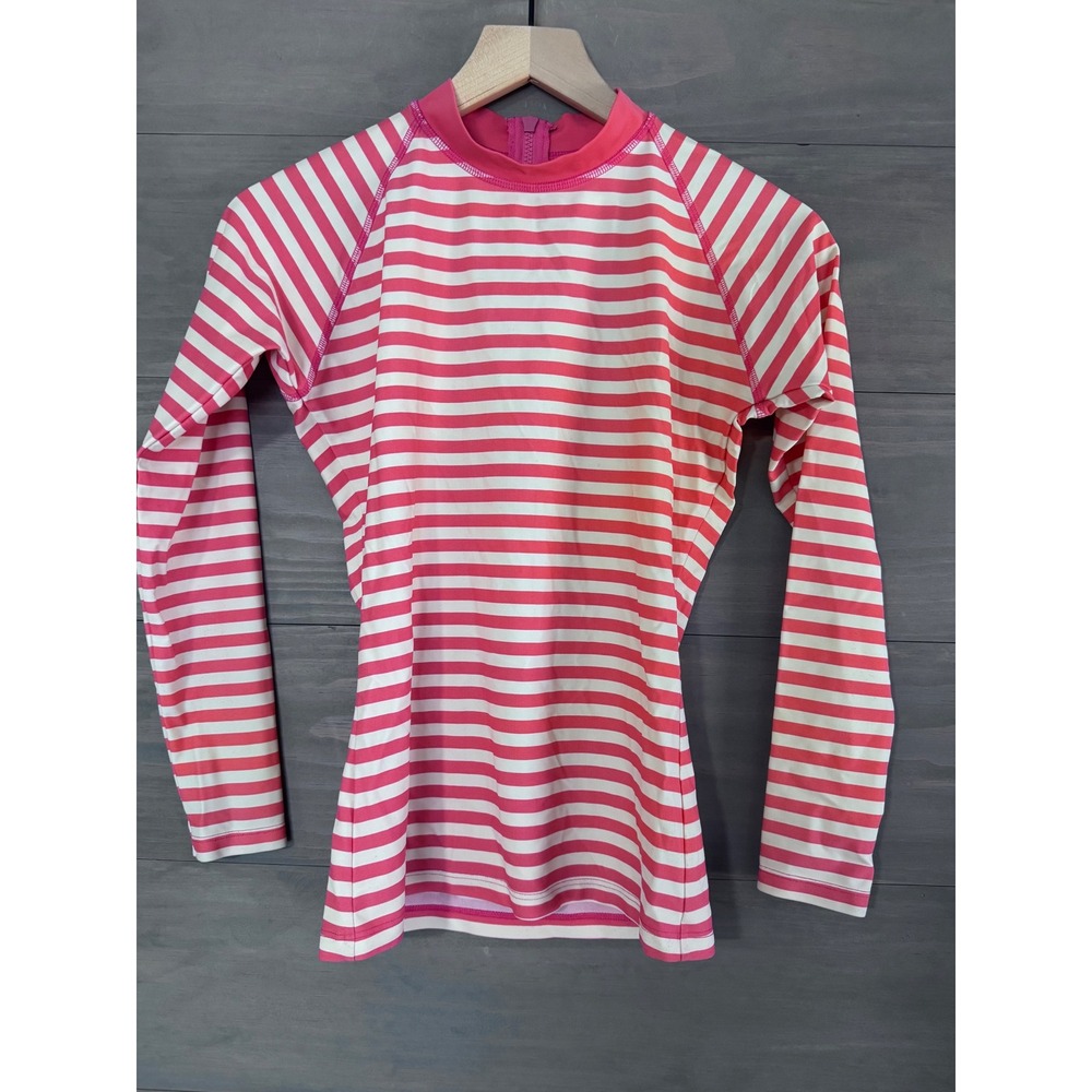 LIME RICKI STRIPE RASH‎ GUARD SIZE SMALL LONG SLEEVE SWIM - Picture 2 of 5